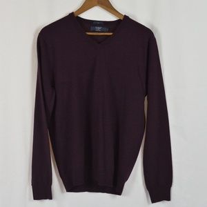 Men's J Crew V-Neck Slim Fit Merino Wool Sweater